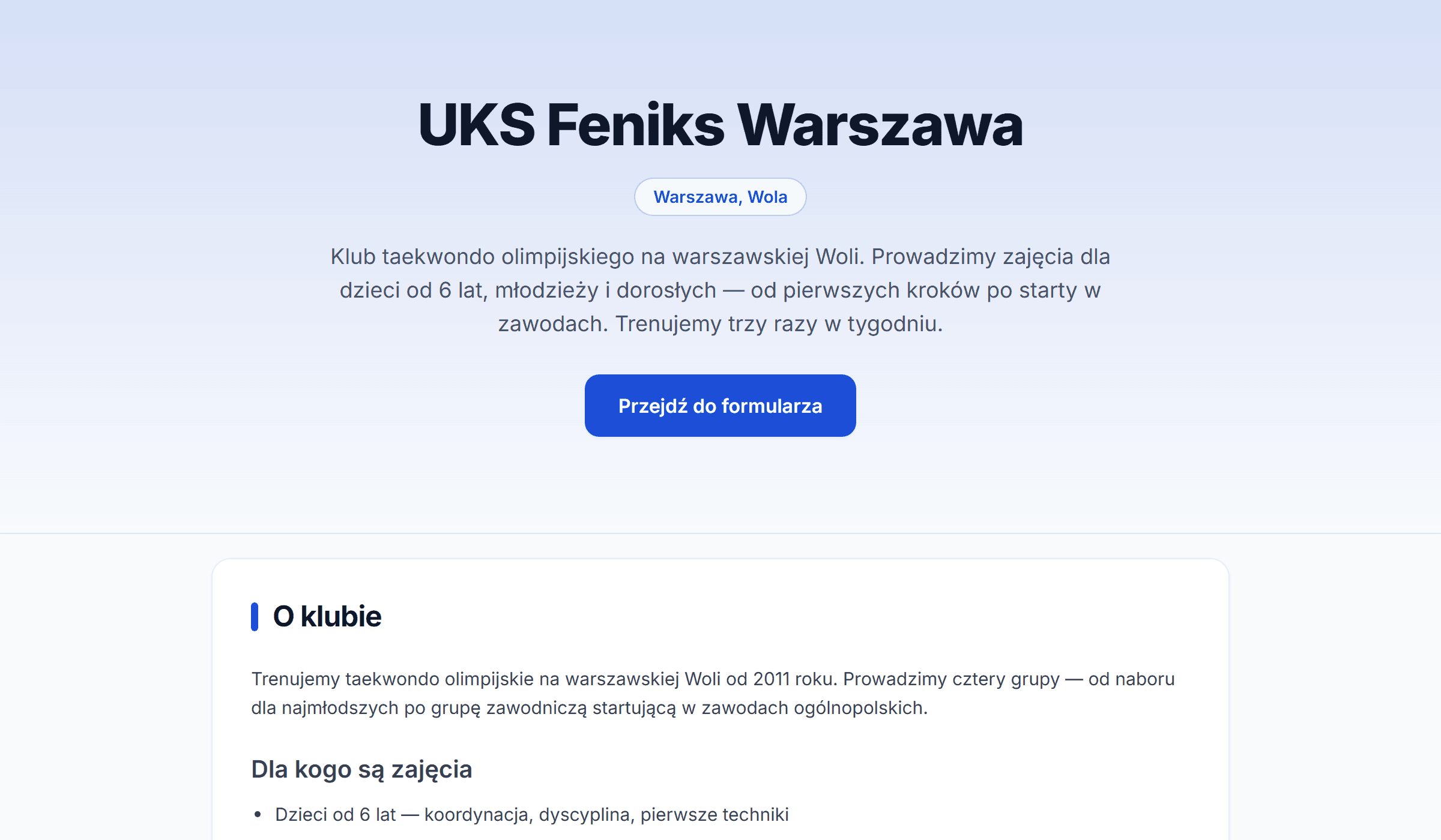 Wizytówka klubu